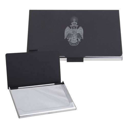 Black Metal Business Card Case - 33 Deus Meumque Jus